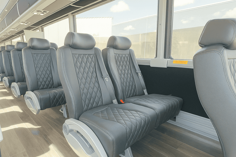 interior of Middletown Coach Bus Service charter bus