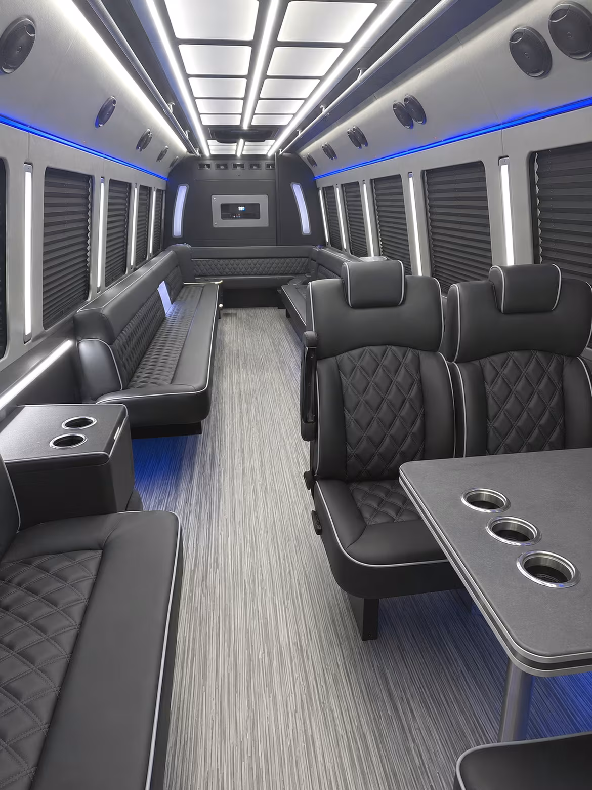 middletown 25 passenger party bus inside