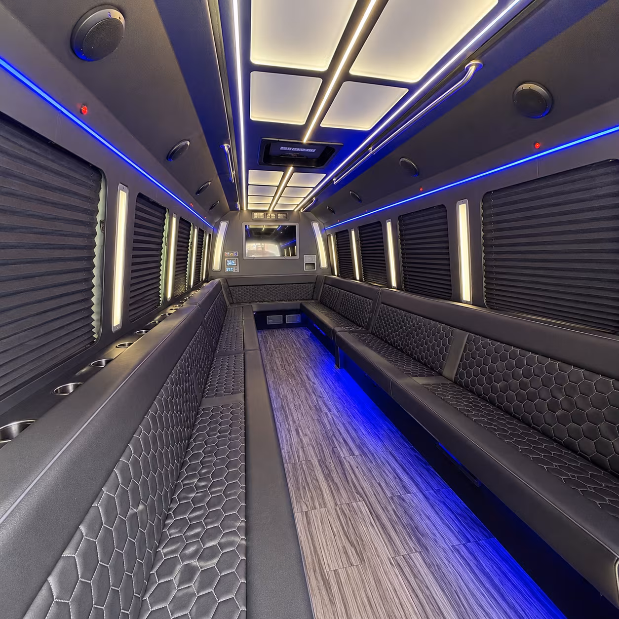 middletown 30 passenger party bus interior