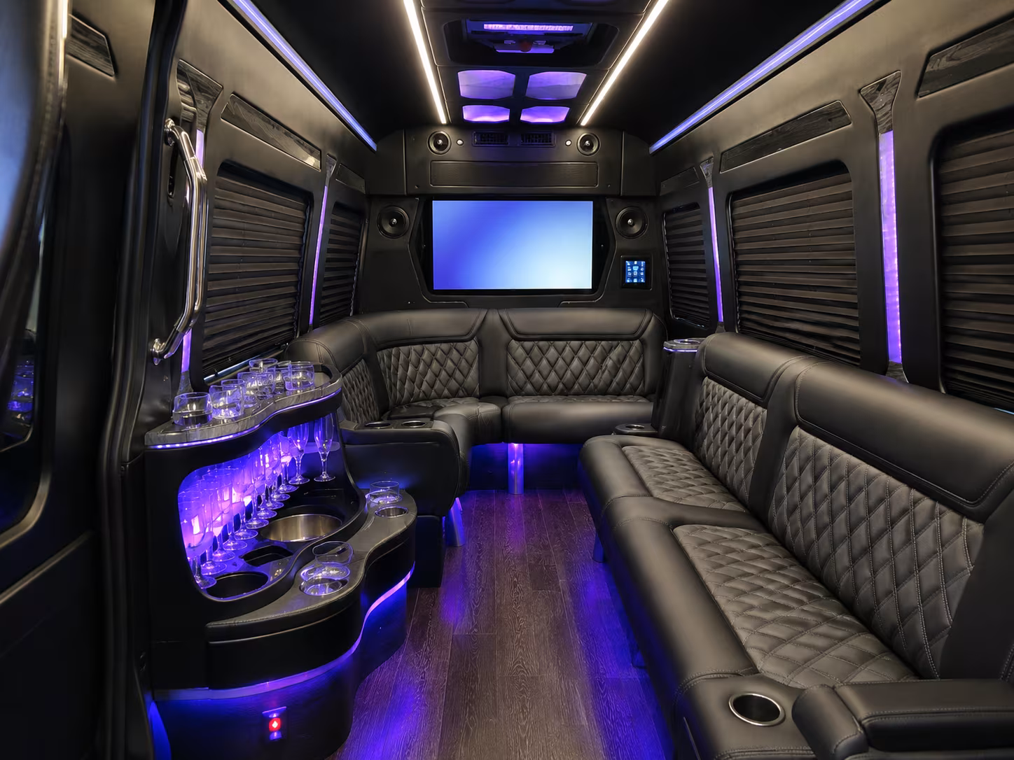 middletown 40 passenger party bus inside