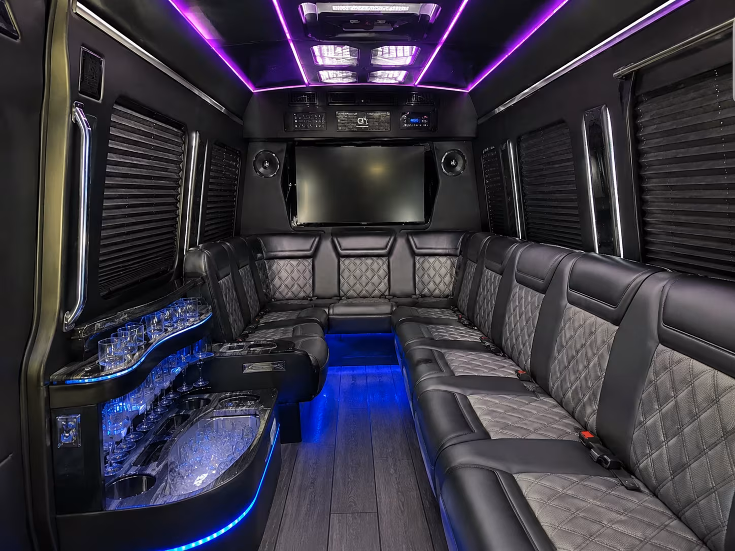 middletown 50 passenger party bus inside
