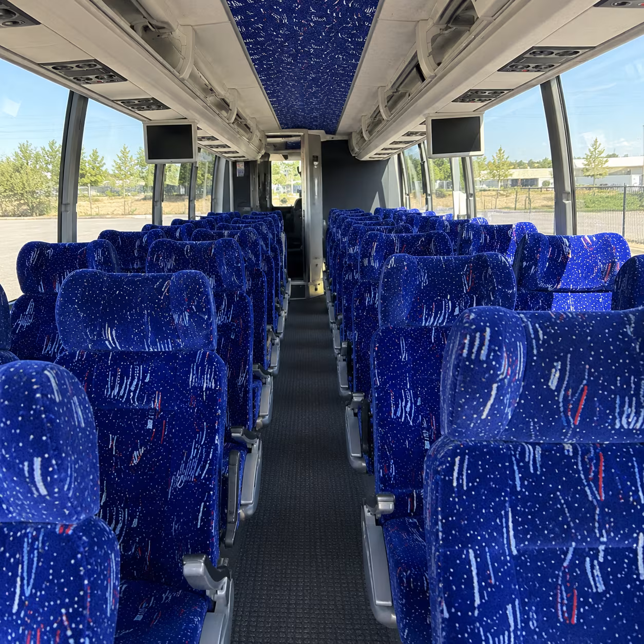 middletown 56 passenger charter bus inside